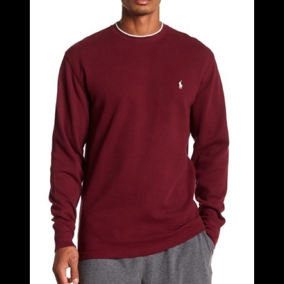 polo ralph lauren waffle knit long sleeve crew neck tee